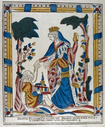 Santa Isabel da Hungria dando esmola a um mendigo do século XVIII de Unbekannt