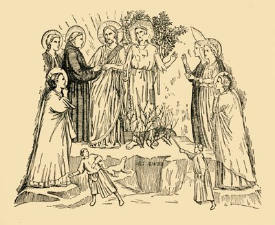 São Francisco de Assis considera a senhora pobreza como sua noiva, c1930. de Unbekannt
