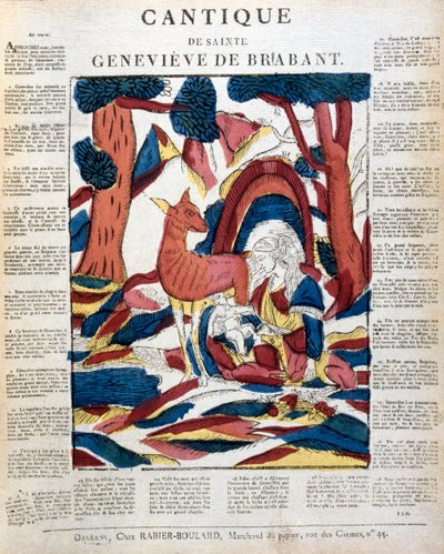 Santa Genoveva de Brabante na floresta, século XIX de Unbekannt