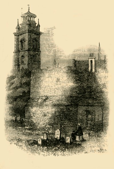 St. Giless, Cripplegate, mostrando a antiga muralha, c1872. de Unbekannt
