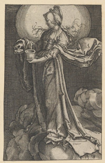 Santa Maria Madalena na cópia das nuvens, 1518. de Unbekannt