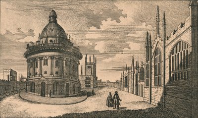 Igreja de St. Marys e Biblioteca Radcliffe em Oxford, século XVIII. de Unbekannt