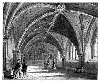 St Stephens Crypt, Palácio de Westminster, Londres, c1888 de Unbekannt