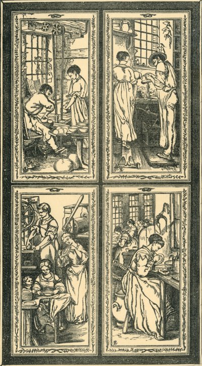 Staffordshire Processes, projeto para vitral, c1870, 1881. de Unbekannt