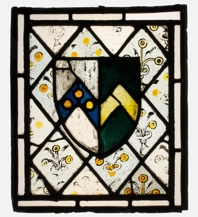 Painel de vitral com escudo heráldico de Johnson, britânico, ca. 1500. de Unbekannt