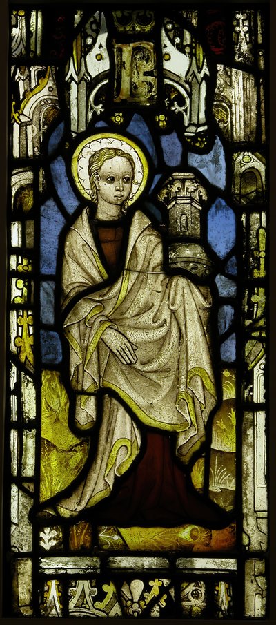 Painel de Vidro Manchado com St. Barbara, britânico, ca. 1450. de Unbekannt