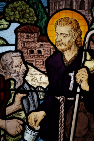 Vidro manchado na igreja de Saint-Honore d