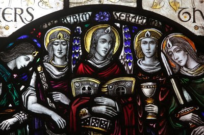 Janela de vidro manchado desenhada por J. Gordon Guthrie. Seraph, Nova Iorque, Estados Unidos da América de Unbekannt
