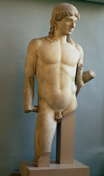 Estátua de Apollo, grego, c.480-400 a.C. (mármore) de Unbekannt