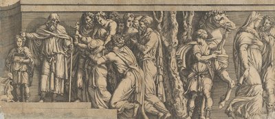 Estátua de Niobe e seus adoradores, com Apolo e Diana e outras figuras, 1543-47. de Unbekannt
