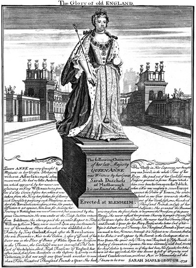 Estátua da rainha Anne 1665-1714, palácio de Blenheim, Oxfordshire, 1738 de Unbekannt
