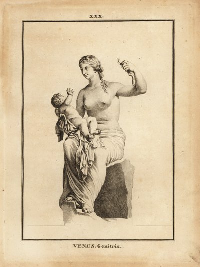 Estátua de Vênus Genetrix, deusa romana do amor, beleza, sexo e fertilidade, como mãe com o filho Eros de Unbekannt