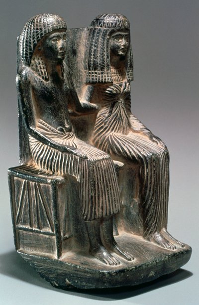 Estátua de um oficial egípcio antigo e sua esposa, séculos XII-XII aC de Unbekannt