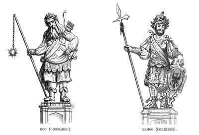 Estátuas de Gog Gogmagog e Magog Corineus, 1886 de Unbekannt