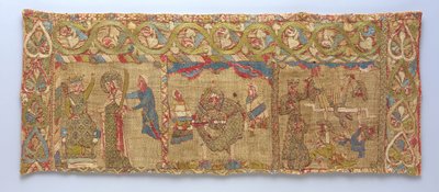 Roubou com o Martírio de Santa Catarina, alemã, ca. 1200. de Unbekannt