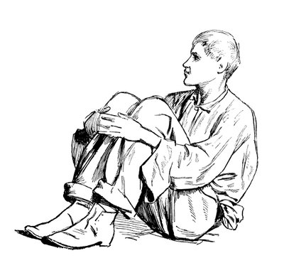 Estudo de um homem sentado, 1895 de Unbekannt
