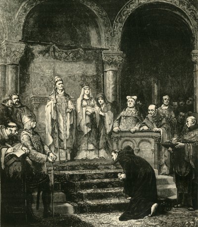 Apresentação de Henrique IV. Em Canossa, 1077, 1890. de Unbekannt