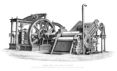 Moinho de açúcar e motor a vapor, 1866 de Unbekannt