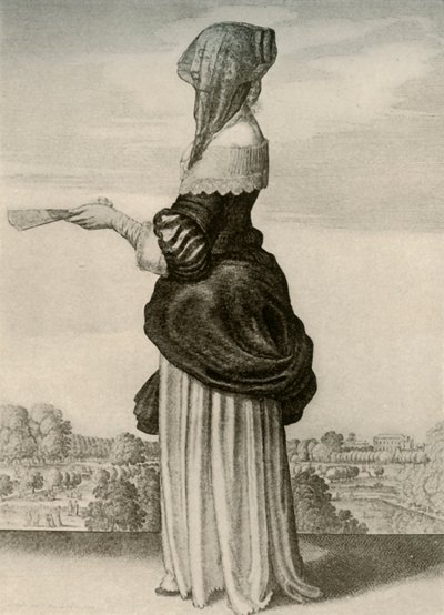 Verão - Vestido habitual de verão de uma dama inglesa, reinado de Carlos I, c1620-1640, 1937. de Unbekannt