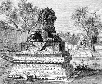 Palácio de Verão, Leão de Bronze, Emblema do Poder Imperial, c1890 de Unbekannt