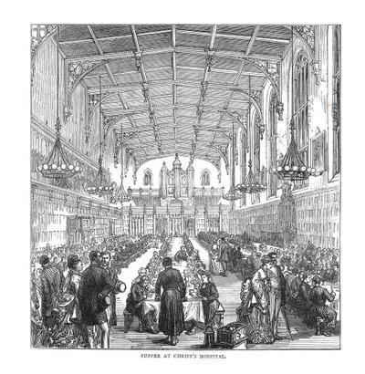 Ceia no Hospital Christs, 1878 de Unbekannt