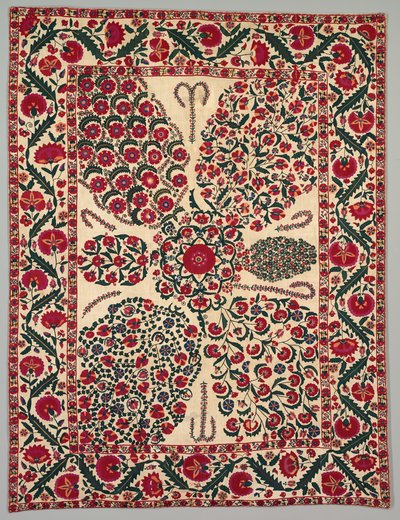 Suzani com sprays florais, 1800-1850. de Unbekannt