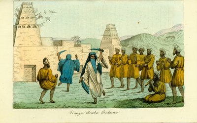 Dança das espadas dos árabes beduínos nômades perto do vale dos reis em Tebas por Giovanni Battista Belzoni de Unbekannt