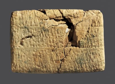 Tablet com um texto matemático. Arte da Babilónia. de Unbekannt