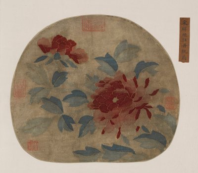 Tapeçaria: peônias, possivelmente dinastia Ming, 1368-1644. de Unbekannt