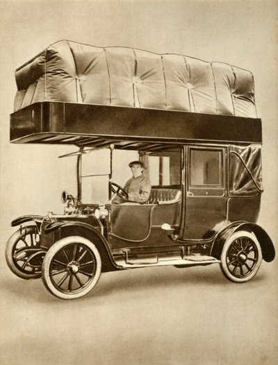 Táxi com dispositivo de bolsa de gás no teto especialmente equipado, 1914-1918, 1935. de Unbekannt
