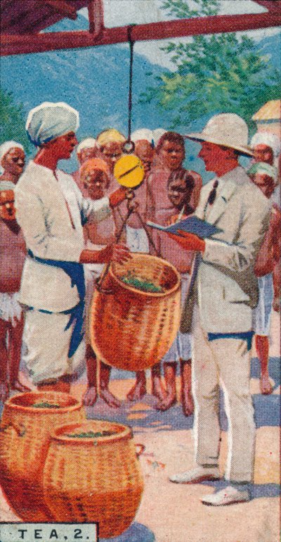 Chá, 2. - Pesando as colheitas, Ceilão, 1928 de Unbekannt