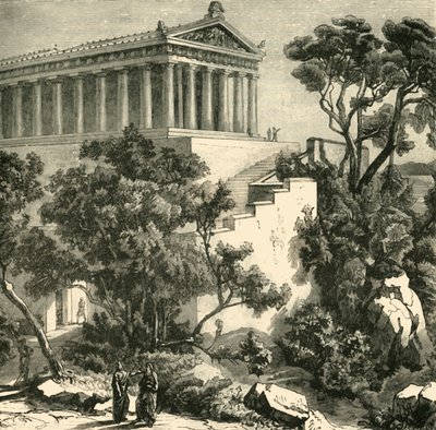 Templo de Poseidon e coroa, 1890. de Unbekannt