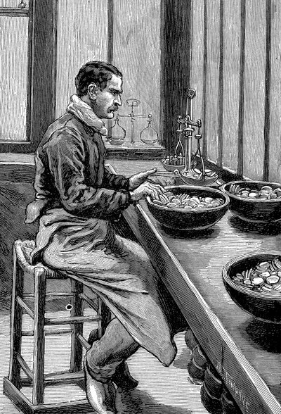 Testando o peso das peças de ouro, Paris mint, 1892 de Unbekannt