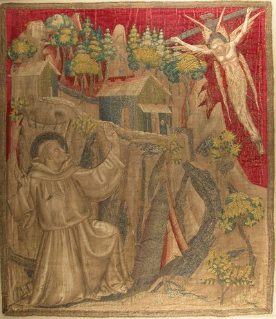 Têxtil com São Francisco Recebendo os Estigmas, italiano, final do século XIV. de Unbekannt
