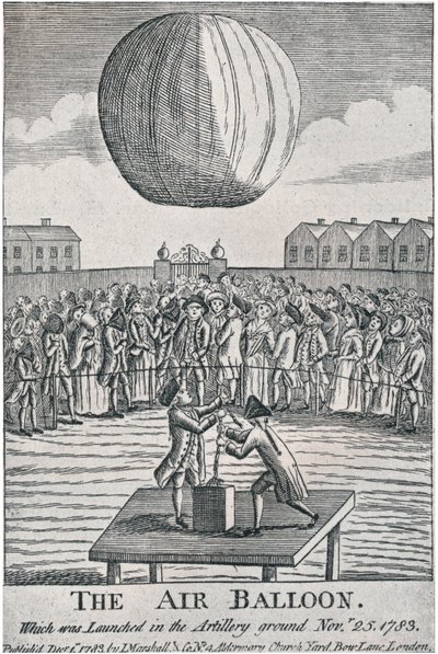 O balão de ar, 1783, 1920. de Unbekannt