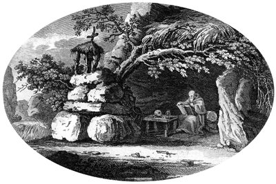 Os antigos eremitas, século c19 de Unbekannt