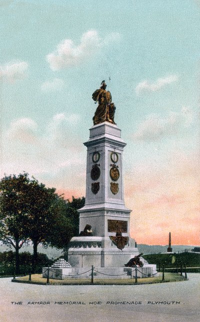 O Memorial da Armada, Hoe Promenade, Plymouth, Devon, início do século XX de Unbekannt