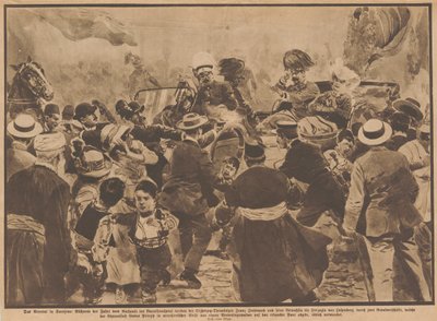 O Assassinato do Arquiduque Franz Ferdinand da Áustria e sua esposa em Sarajevo, 28 de junho de 1914. de Unbekannt