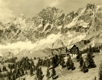 O Austriahütte e o Dachstein, Styria, Áustria, c1935. de Unbekannt