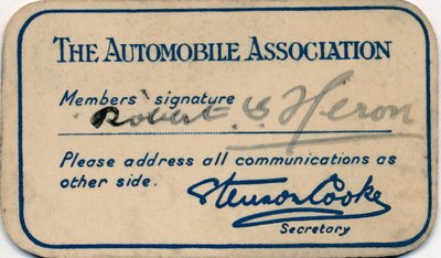 The Automobile Association: Cartão de sócio, 1936 de Unbekannt