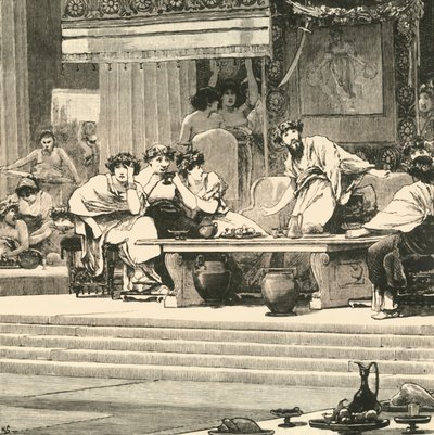 O banquete de Dâmocles, 1890. de Unbekannt