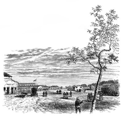 O quartel em Meerut, Índia, c1850s, 1888 de Unbekannt