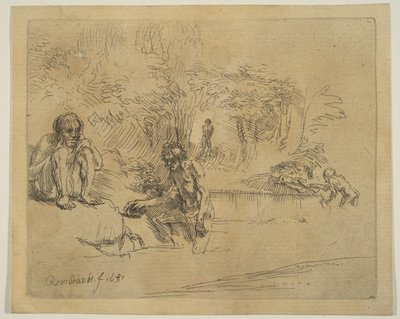 Os banhistas, 1651. de Unbekannt