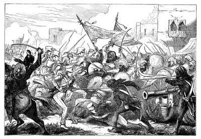 A Batalha de Gujerat, século XIX de Unbekannt