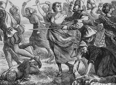 A Batalha de Ancrum Moor, 27 de fevereiro de 1545, c1880 de Unbekannt