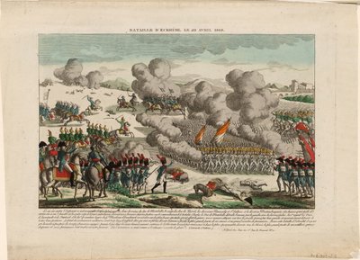 A Batalha de Eggmühl em 22 de abril de 1809, ca 1809 de Unbekannt