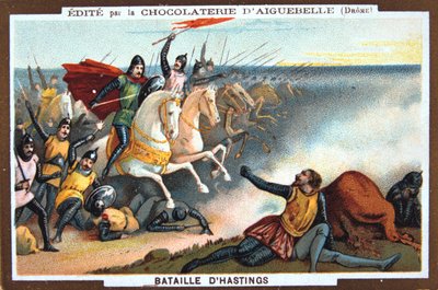 A Batalha de Hastings, 1066, século XIX de Unbekannt
