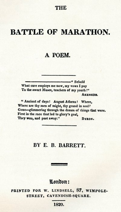 A Batalha da Maratona. Um poema, 1820 de Unbekannt