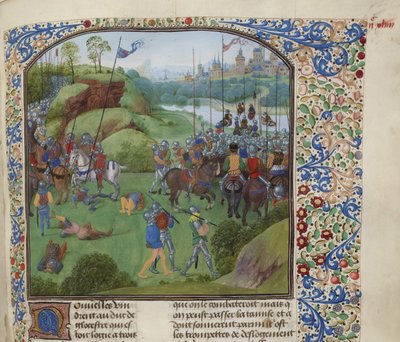 A Batalha da Ponte Radcot em 19 de dezembro de 1387, ca 1470-1475. de Unbekannt