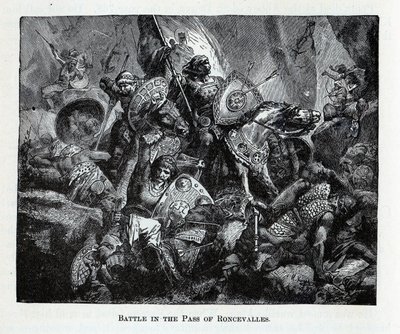 A batalha de Roncevaux Pass, 1882 de Unbekannt